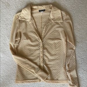 Gold sheer Bebe top medium